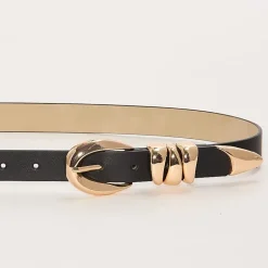 Worthington Oval Buckle Pant Belt With Triple Keeper Womens Belt