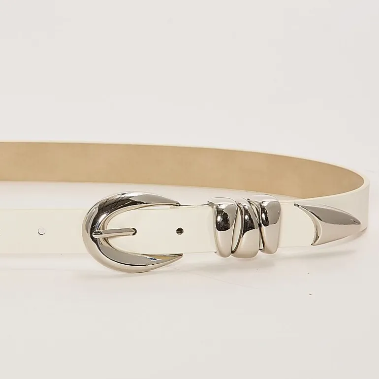 Worthington Oval Buckle Pant Belt With Triple Keeper Womens Belt