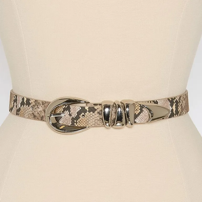 Worthington Oval Buckle Pant Belt With Triple Keeper Womens Belt
