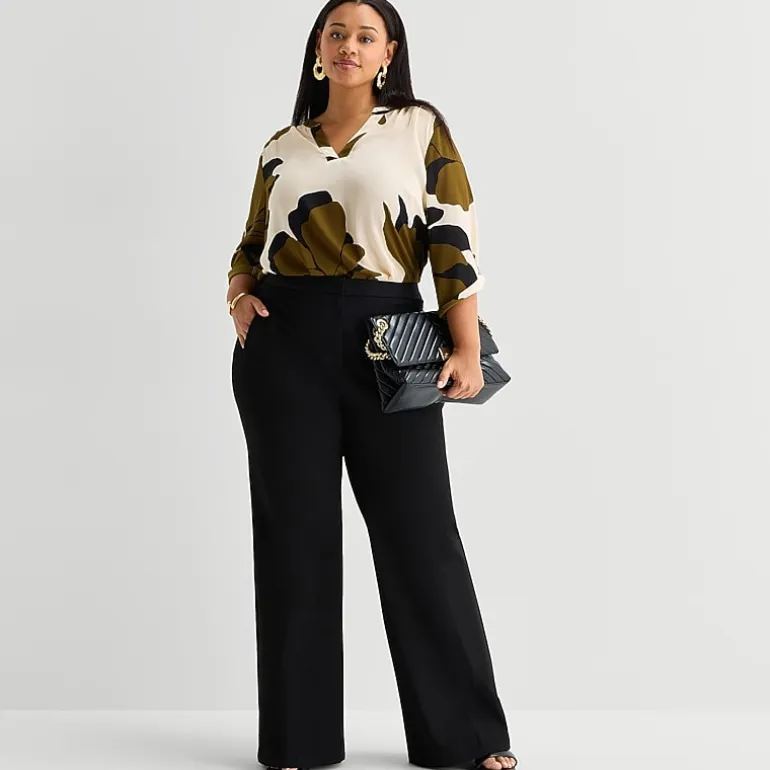 Worthington Plus Womens Fit and Flare Pant