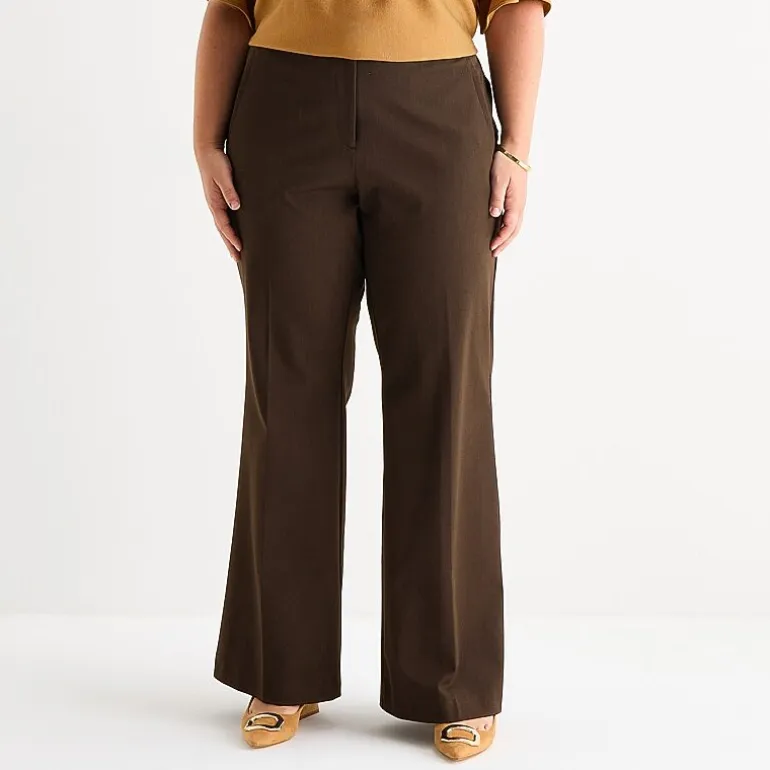 Worthington Plus Womens Fit and Flare Pant