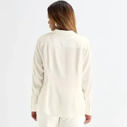 Worthington Plus Womens Long Sleeve Slim Fit Blouse