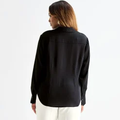 Worthington Plus Womens Long Sleeve Slim Fit Blouse
