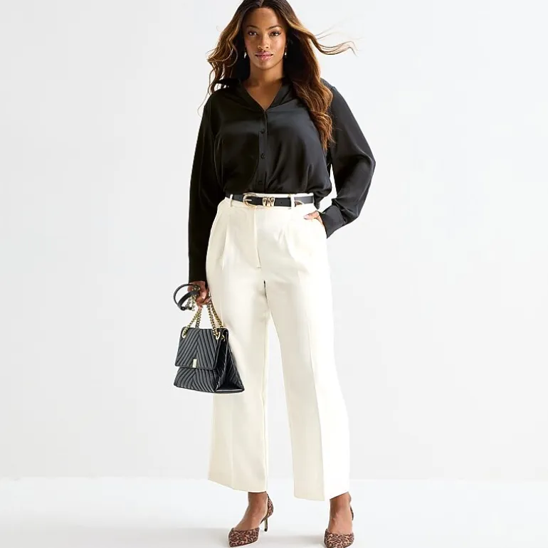 Worthington Plus Womens Long Sleeve Slim Fit Blouse
