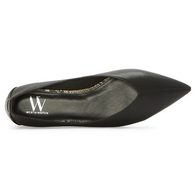 Worthington Vivianne Womens Pointed Closed Toe Ballet Flats