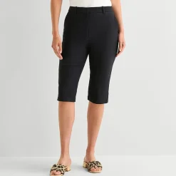 Worthington Womens Cinched High Rise Capri Pant