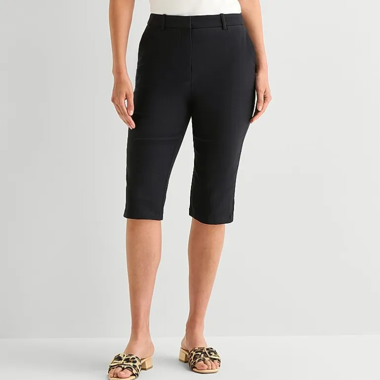 Worthington Womens Cinched High Rise Capri Pant