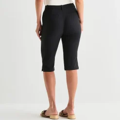 Worthington Womens Cinched High Rise Capri Pant