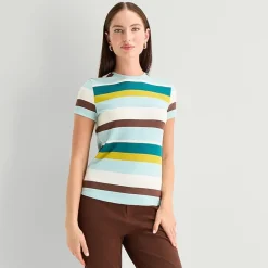 Worthington Womens Crew Neck Short Sleeve T-Shirt