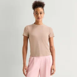 Worthington Womens Crew Neck Short Sleeve T-Shirt