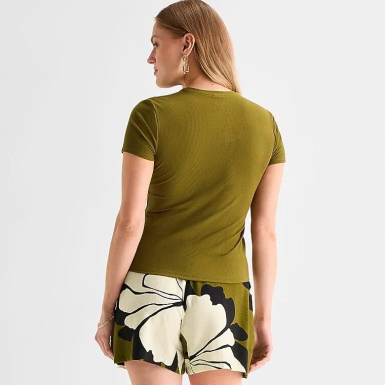 Worthington Womens Crew Neck Short Sleeve T-Shirt