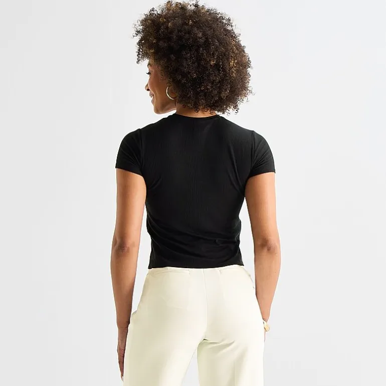 Worthington Womens Crew Neck Short Sleeve T-Shirt
