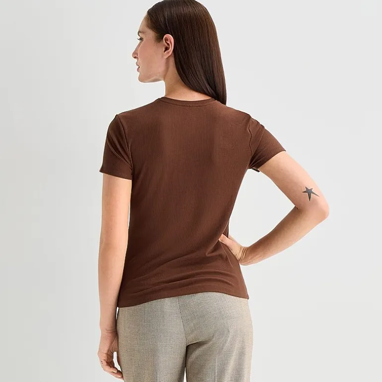 Worthington Womens Crew Neck Short Sleeve T-Shirt