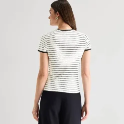 Worthington Womens Crew Neck Short Sleeve T-Shirt