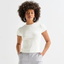 Worthington Womens Crew Neck Short Sleeve T-Shirt