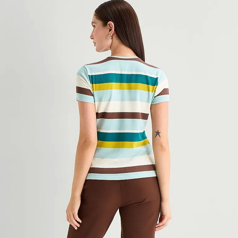 Worthington Womens Crew Neck Short Sleeve T-Shirt