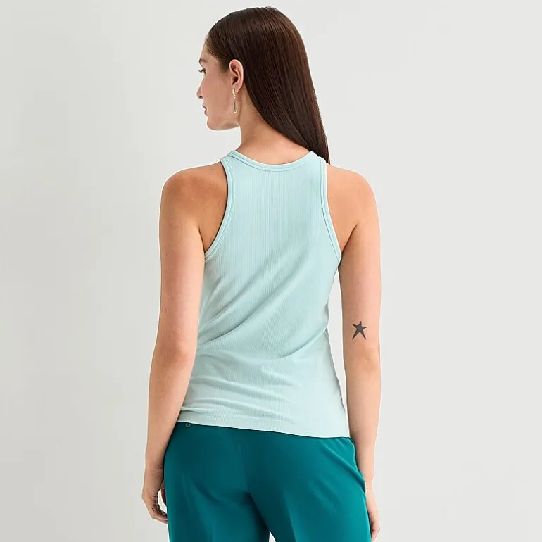 Worthington Womens Crew Neck Sleeveless Tank Top