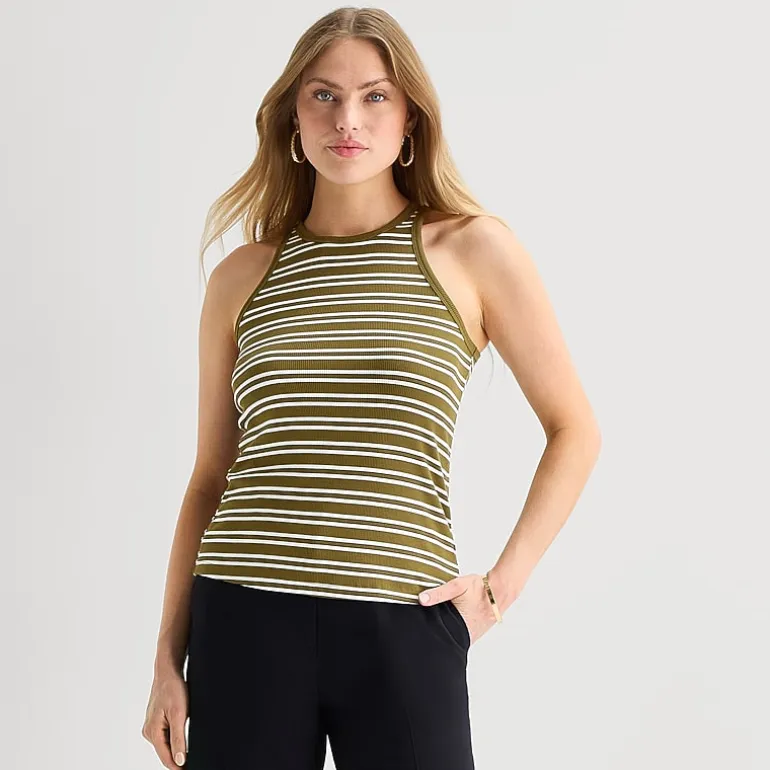 Worthington Womens Crew Neck Sleeveless Tank Top
