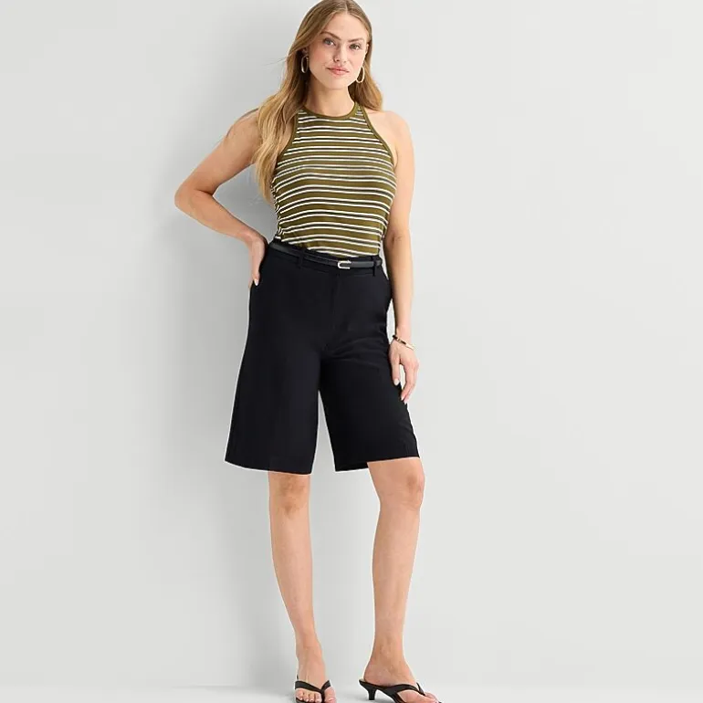 Worthington Womens Crew Neck Sleeveless Tank Top