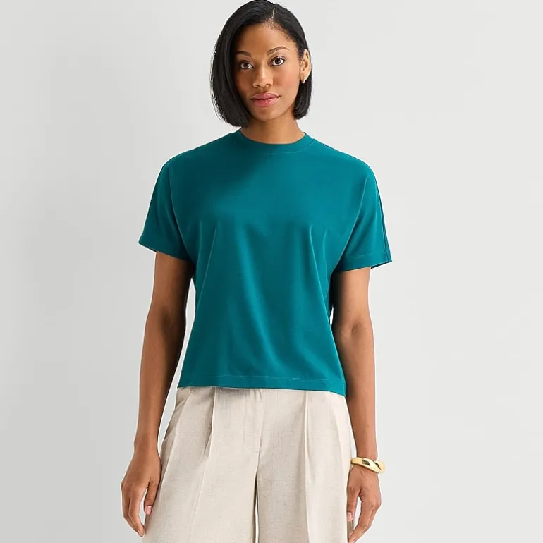 Worthington Womens Crew Neck Short Sleeve T-Shirt