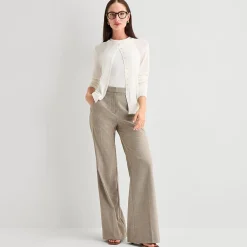 Worthington Womens Crew Neck Long Sleeve Button Cardigan