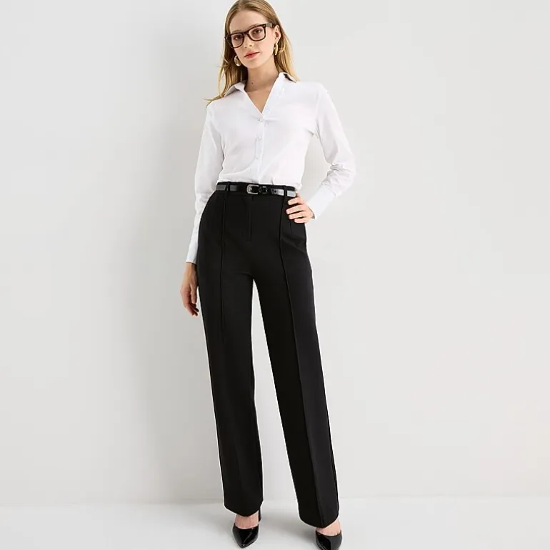 Worthington Womens Cuffed Long Sleeve Regular Fit Poplin Button-Down Shirt