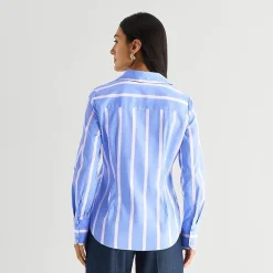 Worthington Womens Cuffed Long Sleeve Regular Fit Poplin Button-Down Shirt