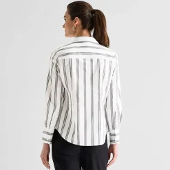 Worthington Womens Cuffed Long Sleeve Regular Fit Poplin Button-Down Shirt