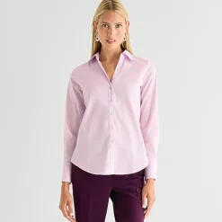 Worthington Womens Cuffed Long Sleeve Regular Fit Poplin Button-Down Shirt