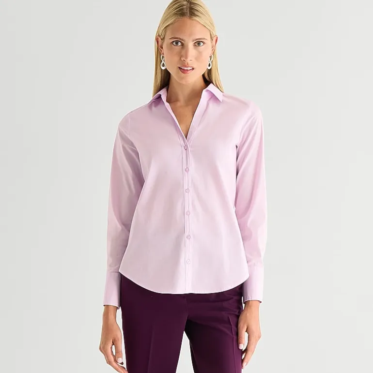 Worthington Womens Cuffed Long Sleeve Regular Fit Poplin Button-Down Shirt