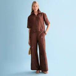 Worthington Womens Drop Shoulder Short Sleeve Regular Fit Button-Down Shirt