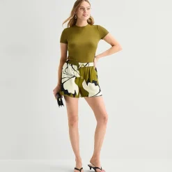 Worthington Womens High Rise Pull-On Short