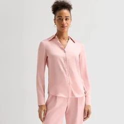 Worthington Womens Long Sleeve Slim Fit Blouse