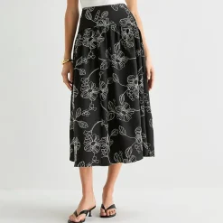 Worthington Womens Midi Full Skirt