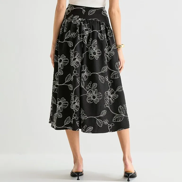 Worthington Womens Midi Full Skirt