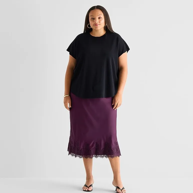 Worthington Womens Plus A-Line Skirt