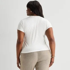 Worthington Womens Plus Crew Neck Short Sleeve T-Shirt