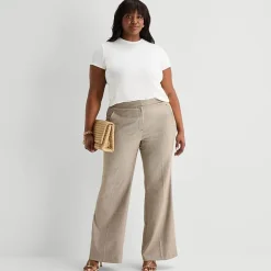 Worthington Womens Plus Crew Neck Short Sleeve T-Shirt