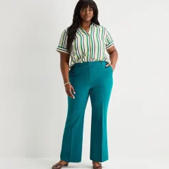 Worthington Womens Plus Cuffed Short Sleeve Slim Fit Button-Down Shirt