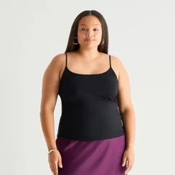 Worthington Womens Plus U Neck Sleeveless Camisole
