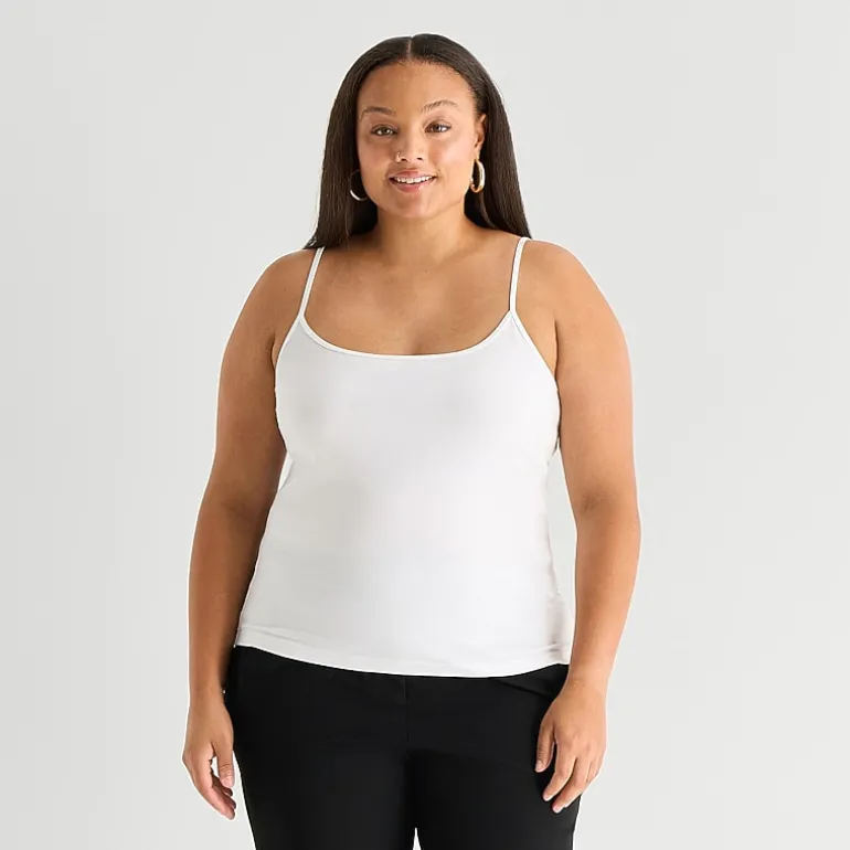 Worthington Womens Plus U Neck Sleeveless Camisole