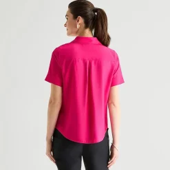 Worthington Womens Short Sleeve Slim Fit Blouse