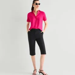 Worthington Womens Short Sleeve Slim Fit Blouse