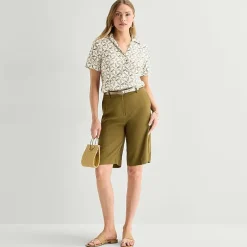 Worthington Womens Short Sleeve Slim Fit Blouse