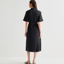 Worthington Womens Short Sleeve Tie Belt Shirt Dress