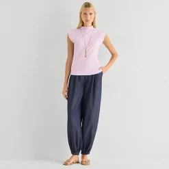Worthington Womens Sleeveless Mock Neck Top