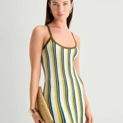 Worthington Womens Sleeveless Striped Sweater Dress