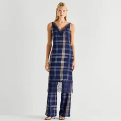 Worthington Womens Sleeveless Plaid Slip Dress
