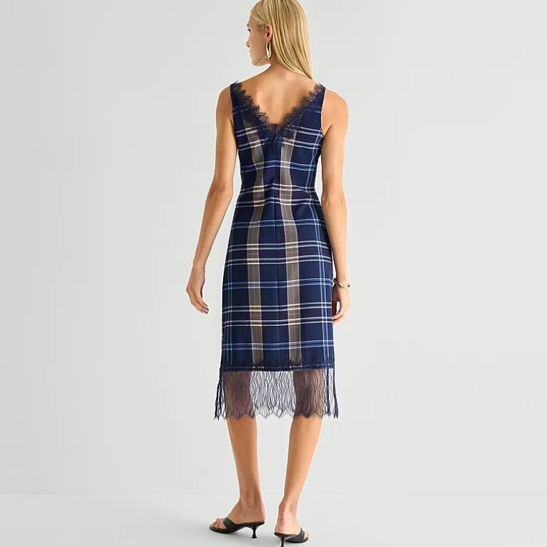 Worthington Womens Sleeveless Plaid Slip Dress