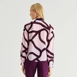 Worthington Womens Split Tie Neck Long Sleeve Blouse